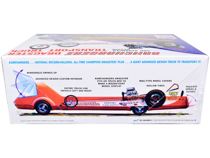 Skill 2 Model Kit Ramchargers Dragster and Advanced Design Transport Truck 2 Kits in 1 1/25 Scale Models
