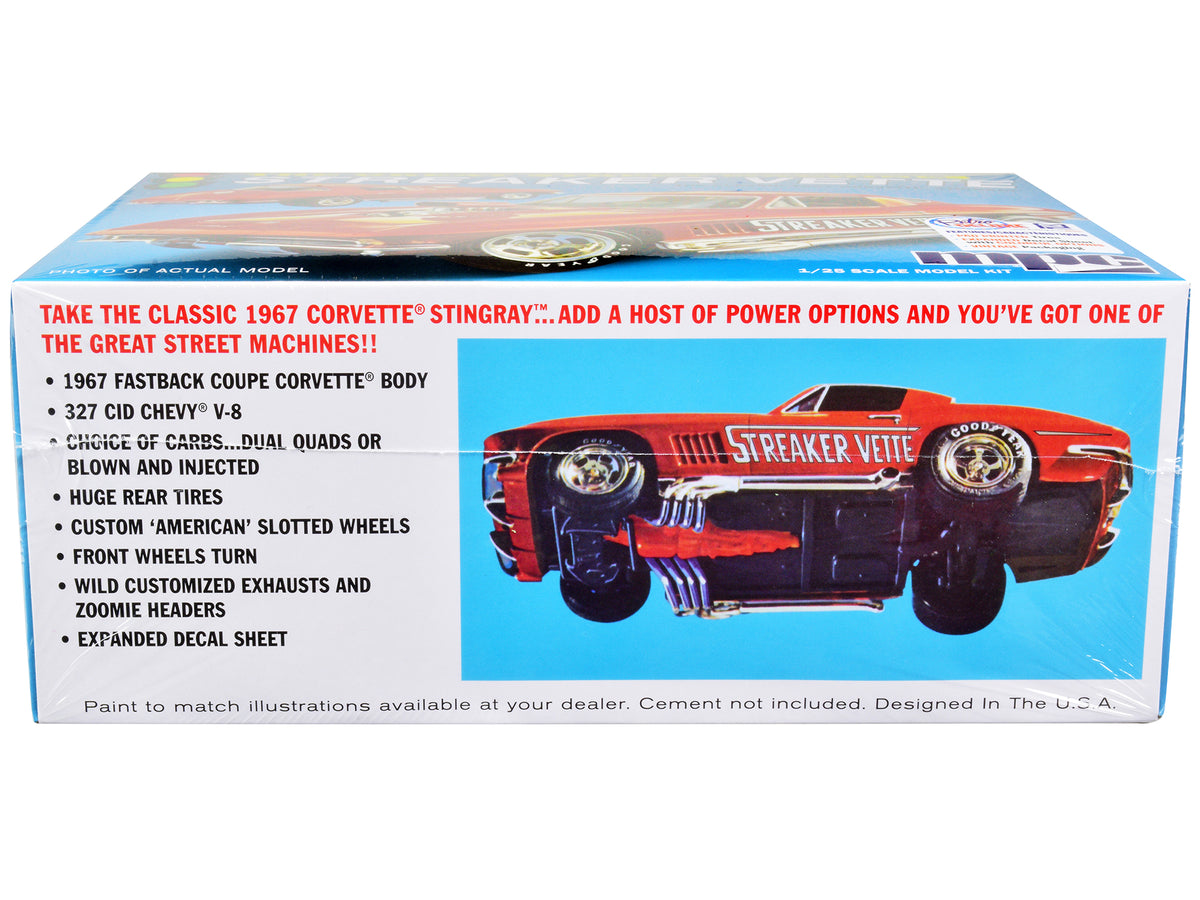 Skill 2 Model Kit 1967 Chevrolet Corvette Stingray "Streaker Vette" "The Great Street Machines" Series 1/25 Scale Model Car