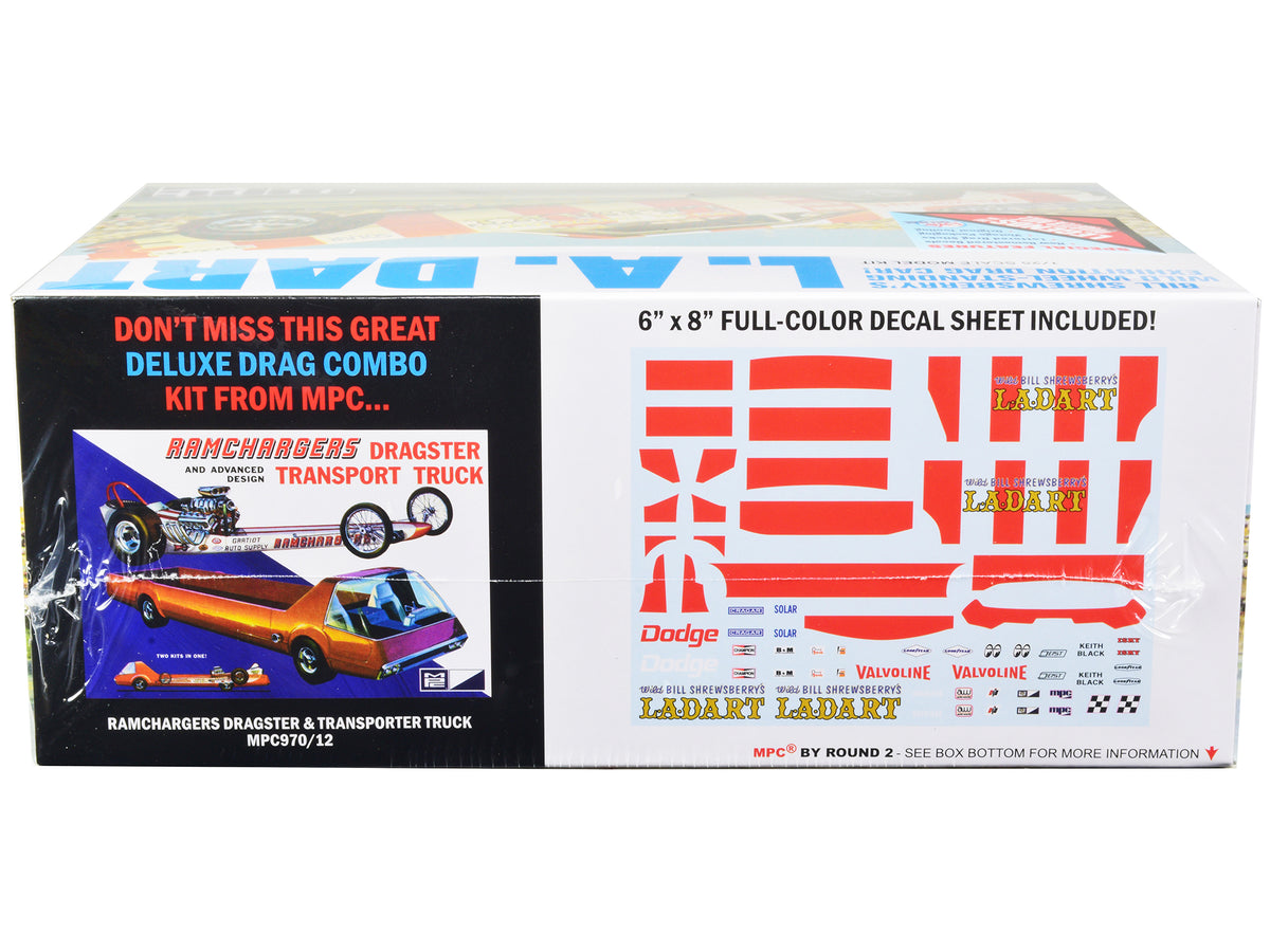 Skill 2 Model Kit Bill Shrewsberry's L.A. Dart Wheelstander Drag Car "Legends of the Quarter Mile" Series 1/25 Scale Model Car
