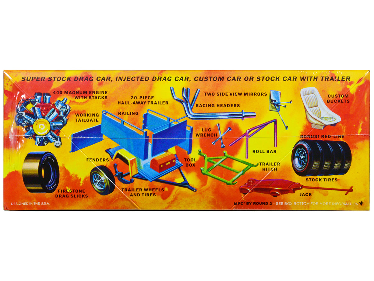 Skill 2 Model Kit 1968 Dodge Coronet Hardtop with Trailer 1/25 Scale Model