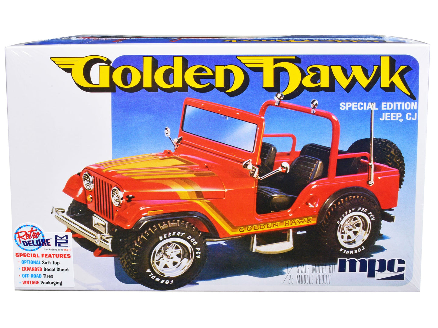 Skill 2 Model Kit 1981 Jeep CJ5 Golden Hawk 1/25 Scale Model Car