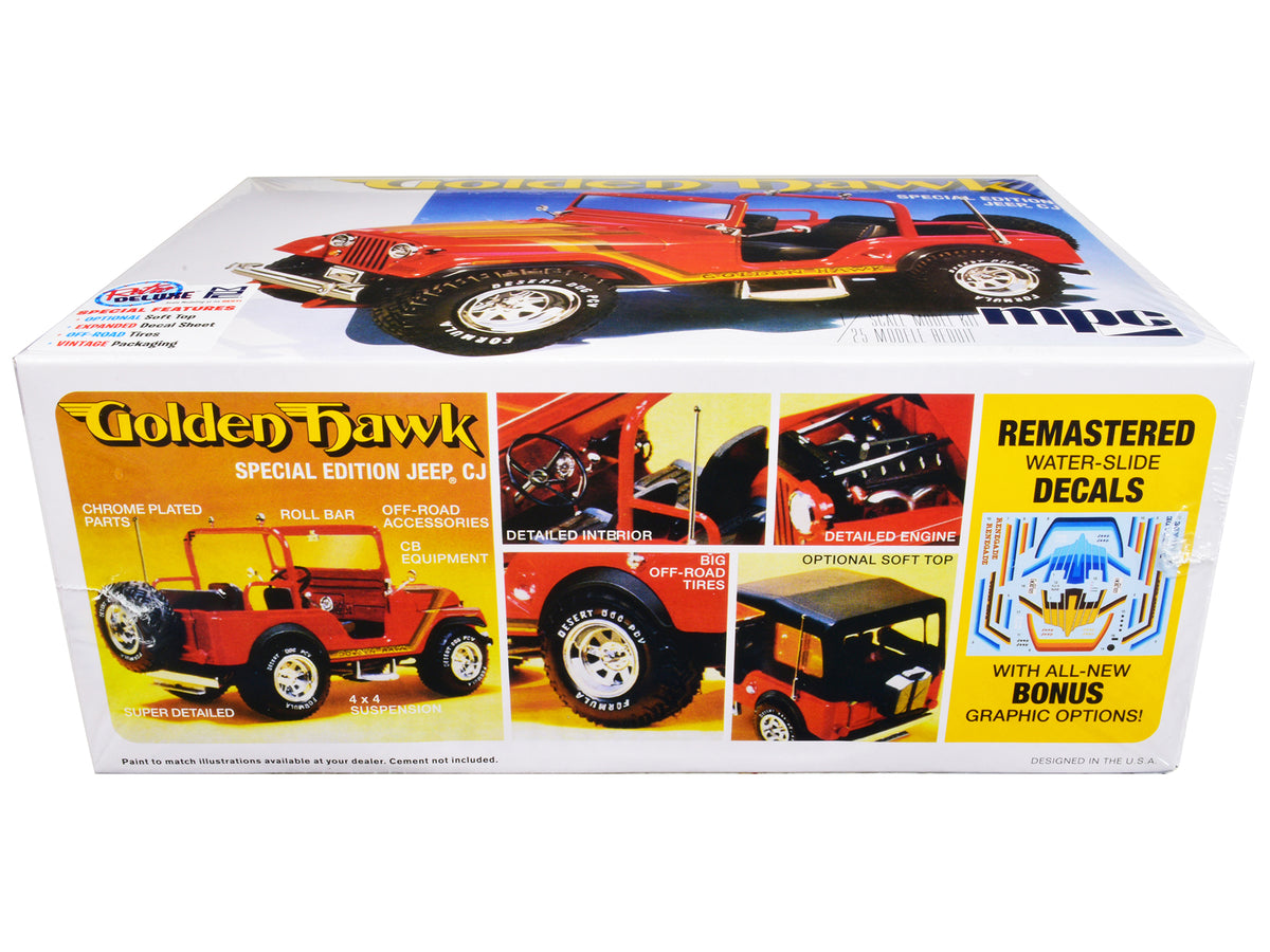Skill 2 Model Kit 1981 Jeep CJ5 Golden Hawk 1/25 Scale Model Car