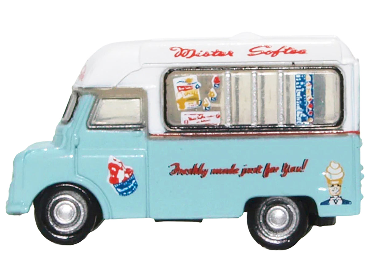 Bedford CA Ice Cream Van "Mister Softee" Light Blue with White Top 1/148 (N) Scale Diecast Model Car