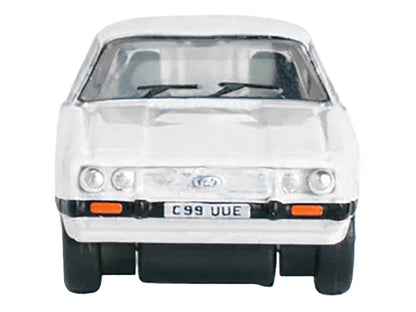 Ford Capri Mk3 RHD (Right Hand Drive) Diamond White with Black Stripes 1/148 (N) Scale Diecast Model Car