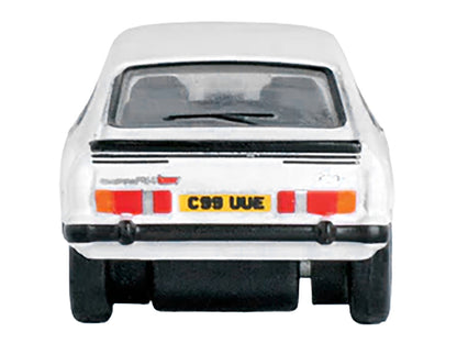 Ford Capri Mk3 RHD (Right Hand Drive) Diamond White with Black Stripes 1/148 (N) Scale Diecast Model Car