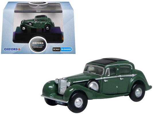 Jaguar SS RHD (Right Hand Drive) Suede Green with Black Top 1/148 (N) Scale Diecast Model Car