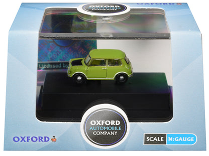 Mini Cooper Lime Green with Matt Black Hood 1/148 (N) Scale Diecast Model Car