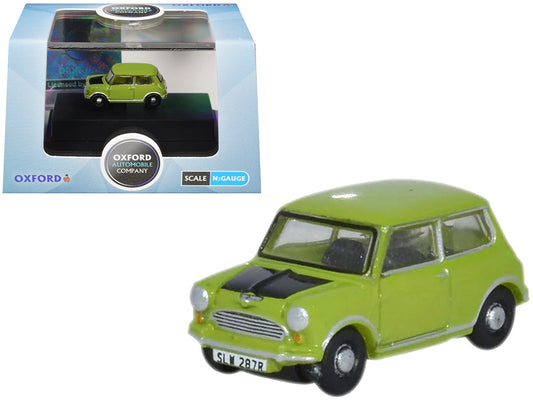 Mini Cooper Lime Green with Matt Black Hood 1/148 (N) Scale Diecast Model Car