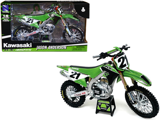 Kawasaki KX450SR Dirt Bike Motorcycle #21 Jason Anderson Green and Black "Kawasaki Racing Team" 1/6 Model