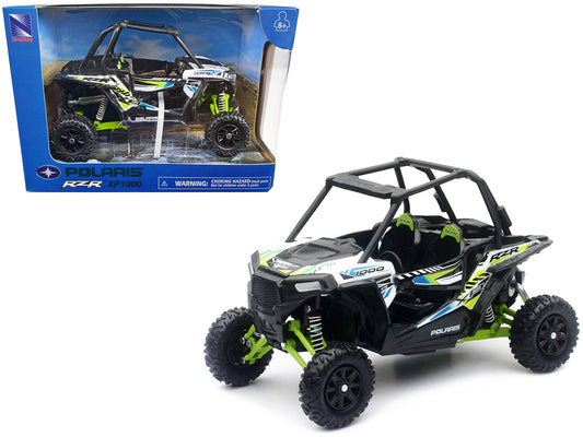 Polaris RZR XP 1000 Dune Buggy White Lightning and Bright Green 1/18 Diecast Model