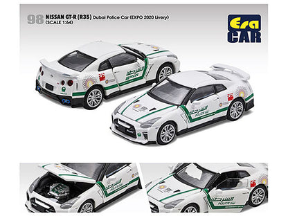 Nissan GT-R (R35) White Dubai Police "EXPO 2020" Livery Limited Edition to 720 pieces Worldwide 1/64 Diecast Model Car