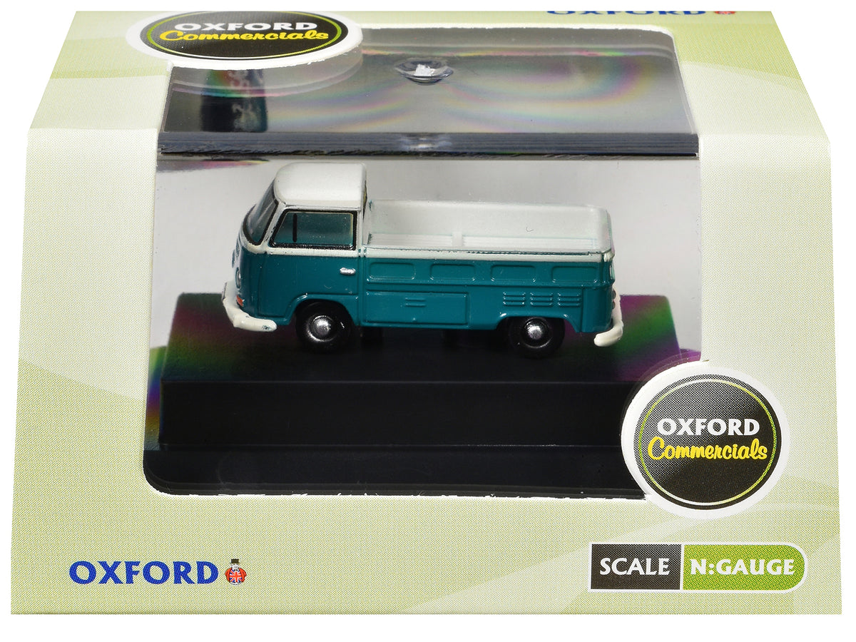 Volkswagen T2 Pickup Truck Emerald Green and Arkona White 1/148 (N) Scale Diecast Model Car