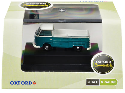 Volkswagen T2 Pickup Truck Emerald Green and Arkona White 1/148 (N) Scale Diecast Model Car