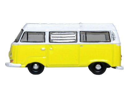 Volkswagen T2 Bay Window Camper Van Saturn Yellow and White 1/148 (N) Scale Diecast Model Car