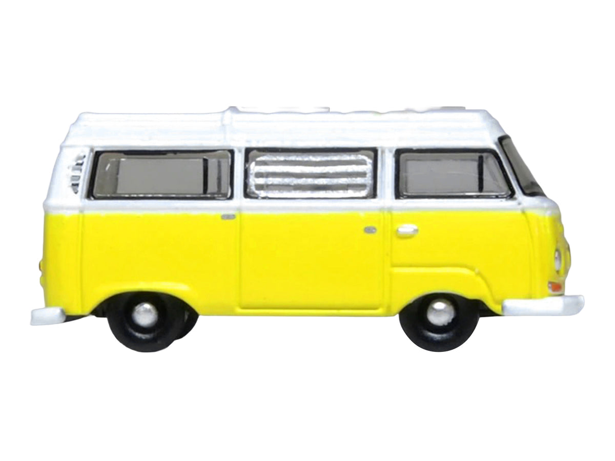Volkswagen T2 Bay Window Camper Van Saturn Yellow and White 1/148 (N) Scale Diecast Model Car