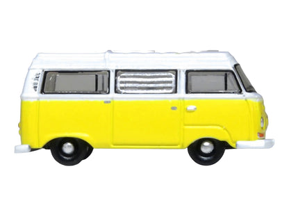 Volkswagen T2 Bay Window Camper Van Saturn Yellow and White 1/148 (N) Scale Diecast Model Car
