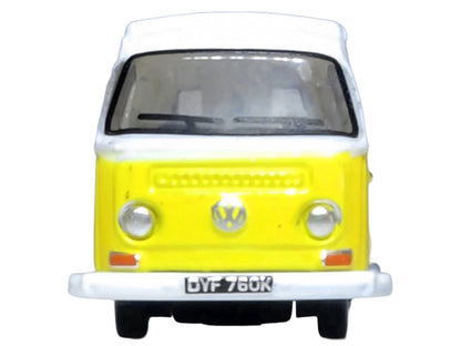 Volkswagen T2 Bay Window Camper Van Saturn Yellow and White 1/148 (N) Scale Diecast Model Car