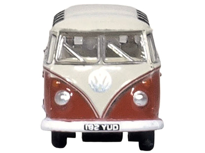 Volkswagen T1 Samba Bus Sealing Wax Red and Gray 1/148 (N) Scale Diecast Model Car