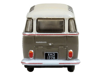 Volkswagen T1 Samba Bus Mouse Grey and Pearl White with Red Stripes 1/148 (N) Scale Diecast Model Car