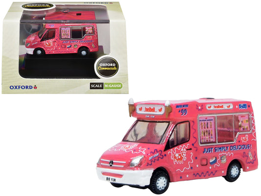 Whitby Mondial Ice Cream Van "Tonibell" Pink with Graphics 1/76 (OO) Scale Diecast Model Car