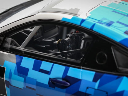 2024 BMW M4 GT4 #1 "M Motorsport Livery" Black and White with Red and Blue Graphics Limited Edition to 999 pieces Worldwide 1/18 Model Car