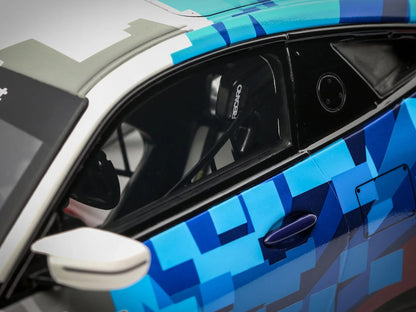 2024 BMW M4 GT4 #1 "M Motorsport Livery" Black and White with Red and Blue Graphics Limited Edition to 999 pieces Worldwide 1/18 Model Car