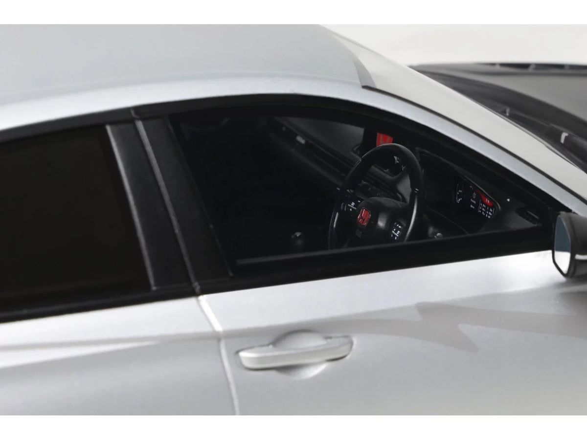 2024 Honda Civic Type R Mugen Group B RHD (Right Hand Drive) Matt Silver Metallic with Black Hood Limited Edition to 999 pieces Worldwide 1/18 Model Car