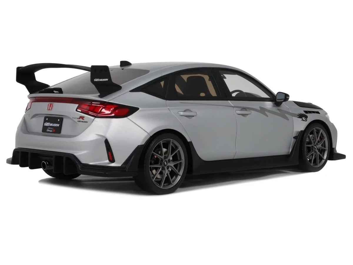 2024 Honda Civic Type R Mugen Group B RHD (Right Hand Drive) Matt Silver Metallic with Black Hood Limited Edition to 999 pieces Worldwide 1/18 Model Car