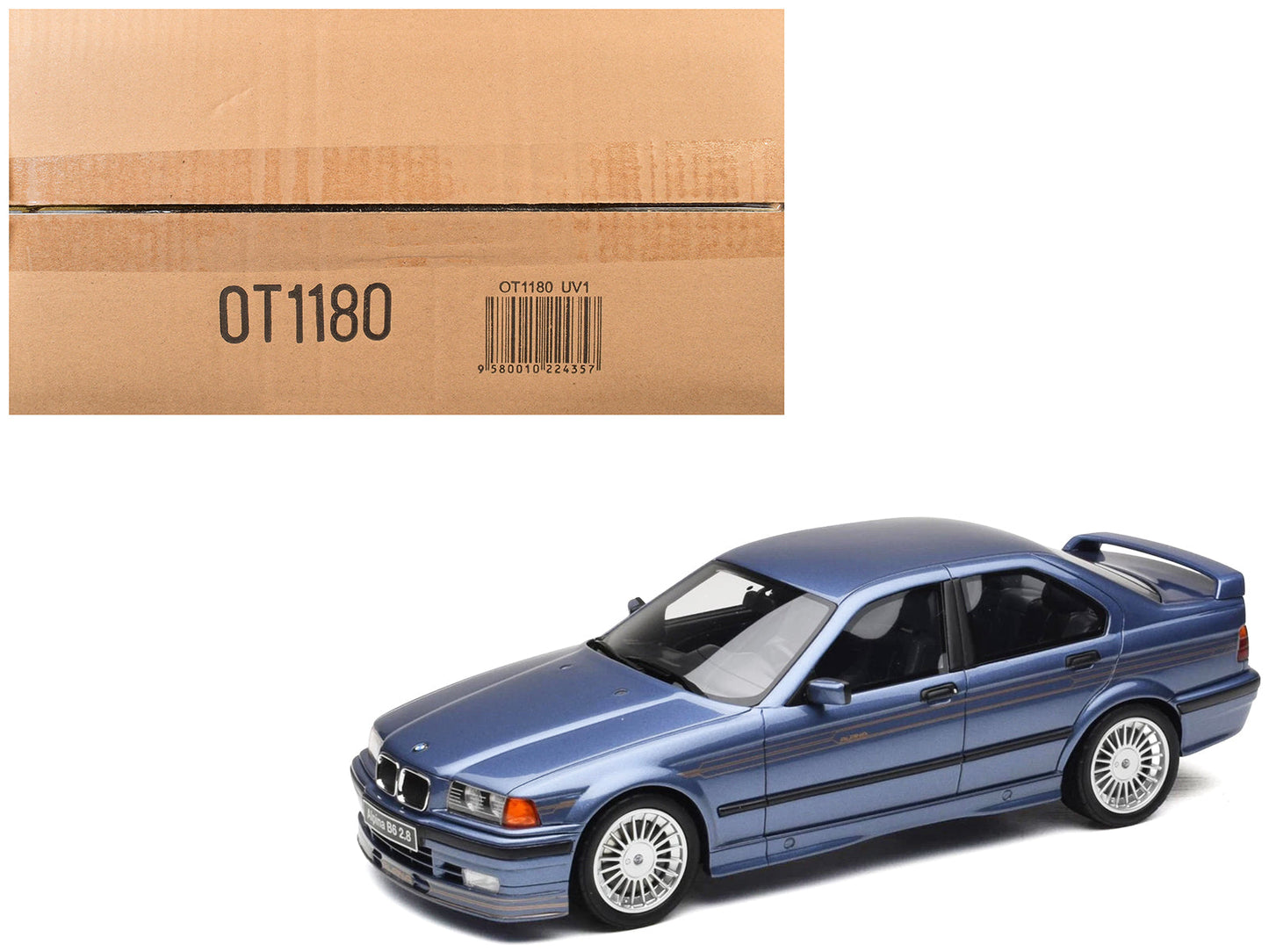 1992 BMW Alpina B6 2.8 Alpina Blue Metallic Limited Edition to 2500 pieces Worldwide 1/18 Model Car