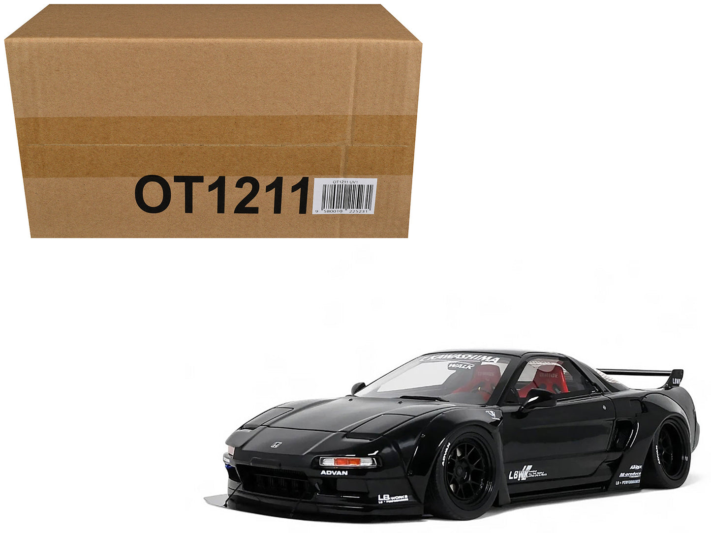 2020 Honda NSX (NA1) LB-Works Black with Red Interior Limited Edition to 2000 pieces Worldwide 1/18 Model Car