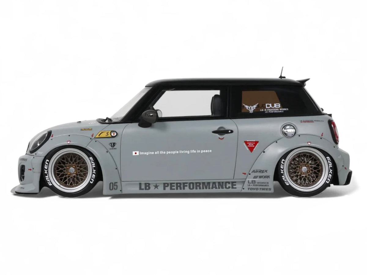 2015 Mini Cooper R56 LB-Works "LB Nation" Gray with Black Top Limited Edition to 999 pieces Worldwide 1/18 Model Car