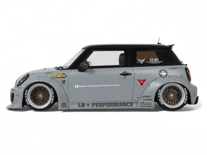 2015 Mini Cooper R56 LB-Works "LB Nation" Gray with Black Top Limited Edition to 999 pieces Worldwide 1/18 Model Car