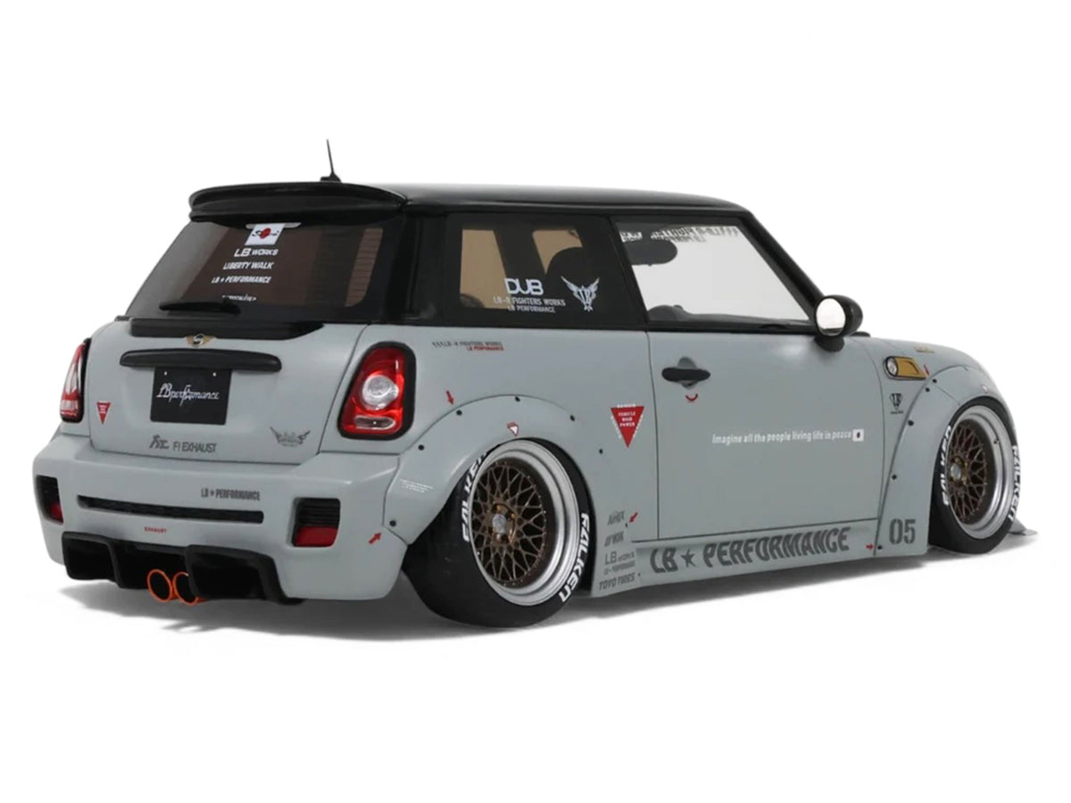 2015 Mini Cooper R56 LB-Works "LB Nation" Gray with Black Top Limited Edition to 999 pieces Worldwide 1/18 Model Car