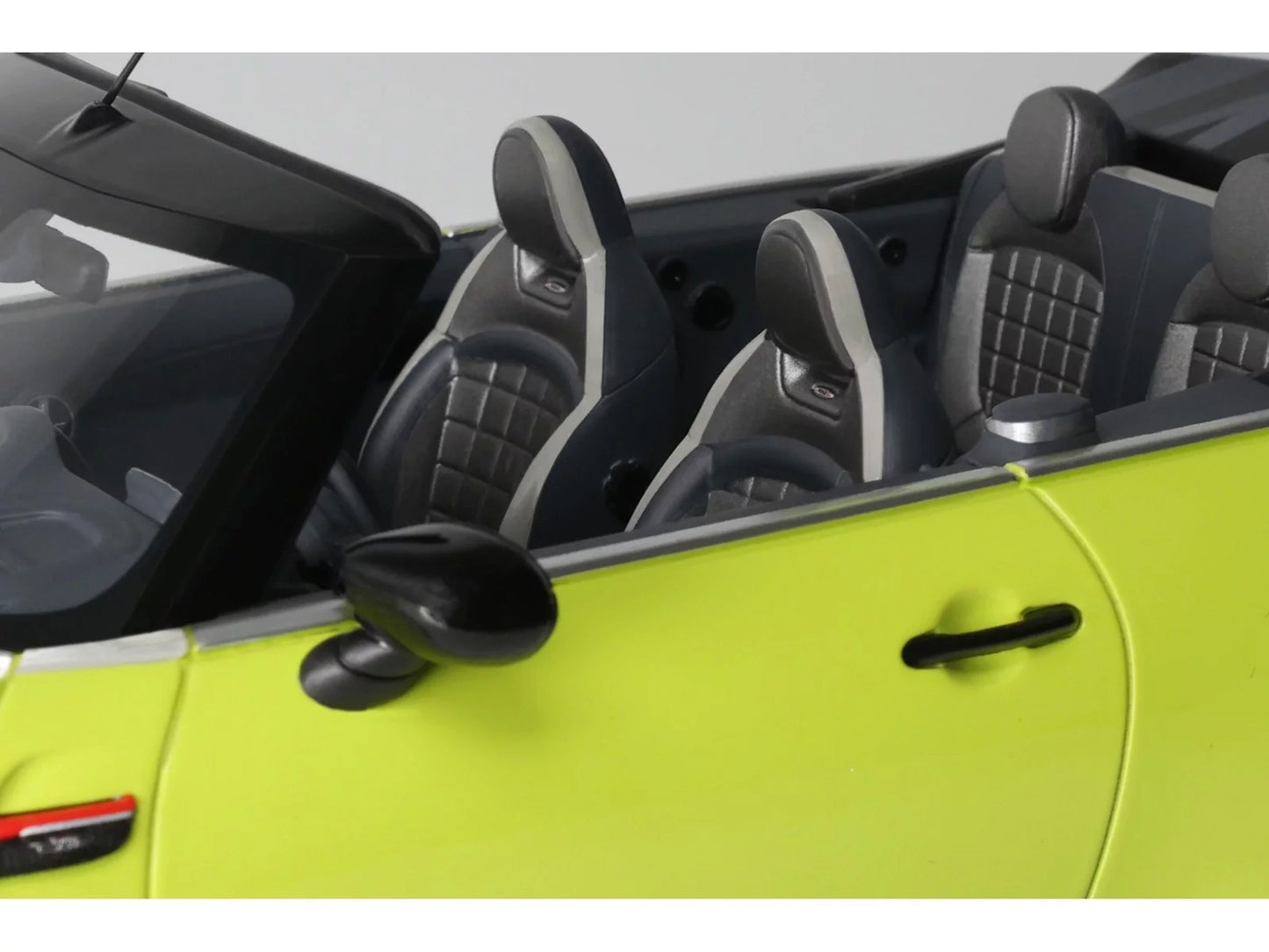 2021 Mini JCW Cabrio Zesty Yellow with Black Stripes 1/18 Model Car