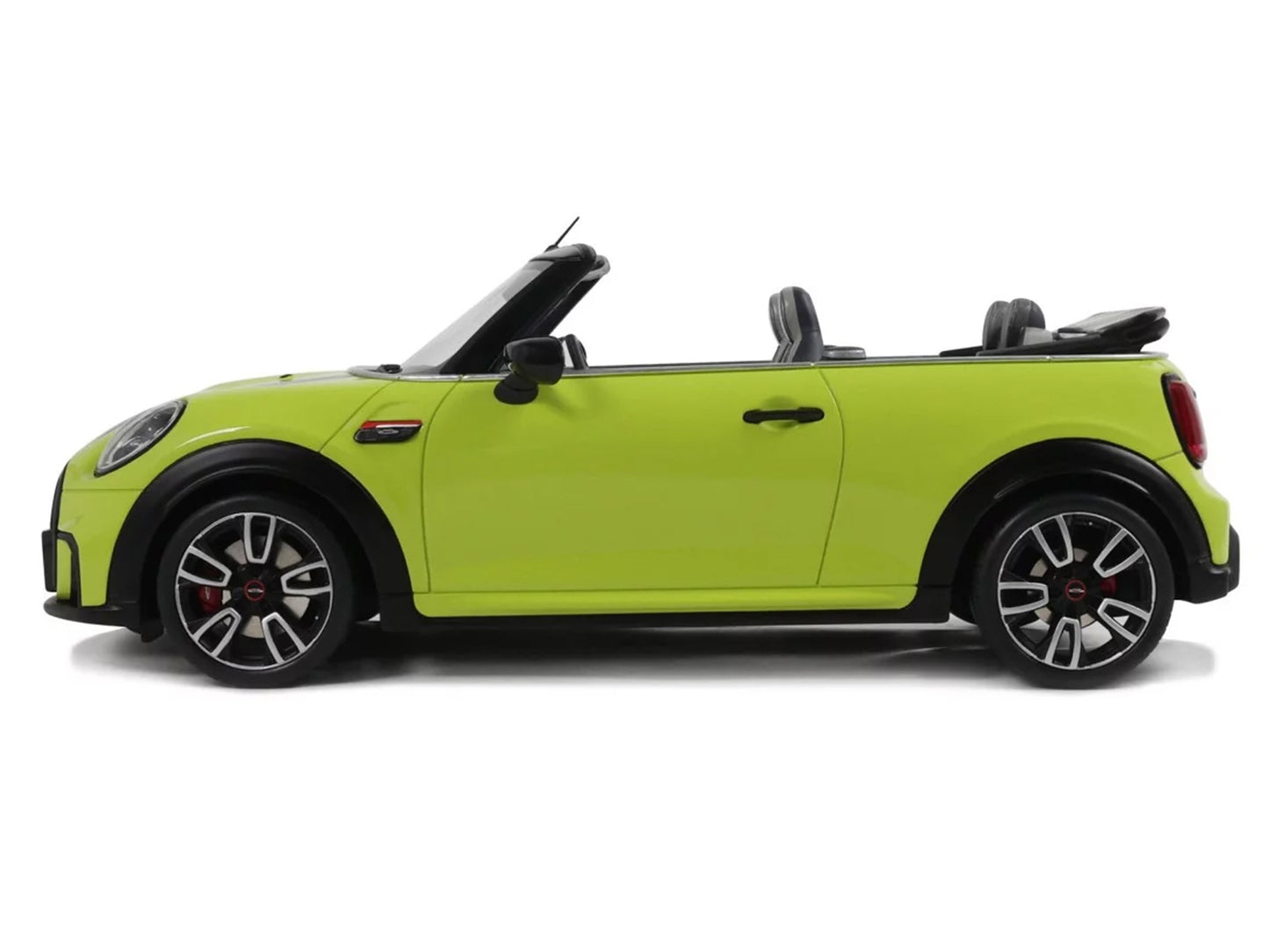 2021 Mini JCW Cabrio Zesty Yellow with Black Stripes 1/18 Model Car