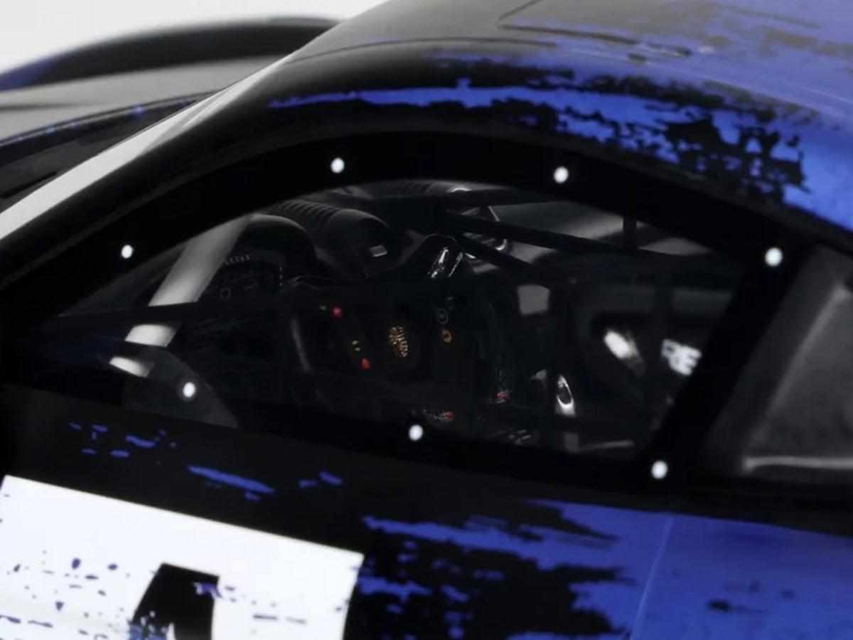 2021 Porsche Cayman 718 GT4 RS Clubsport #4 Black with Blue Graphics Limited Edition to 999 pieces Worldwide 1/18 Model Car