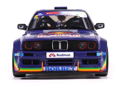 2023 BMW E30 V8 Drift "Red Bull Driftbrothers" Blue and Silver with Graphics Limited Edition to 3000 pieces Worldwide 1/18 Model Car