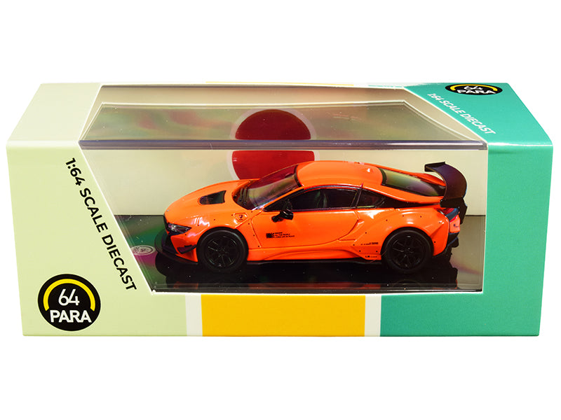 BMW i8 Liberty Walk Orange 1/64 Diecast Model Car