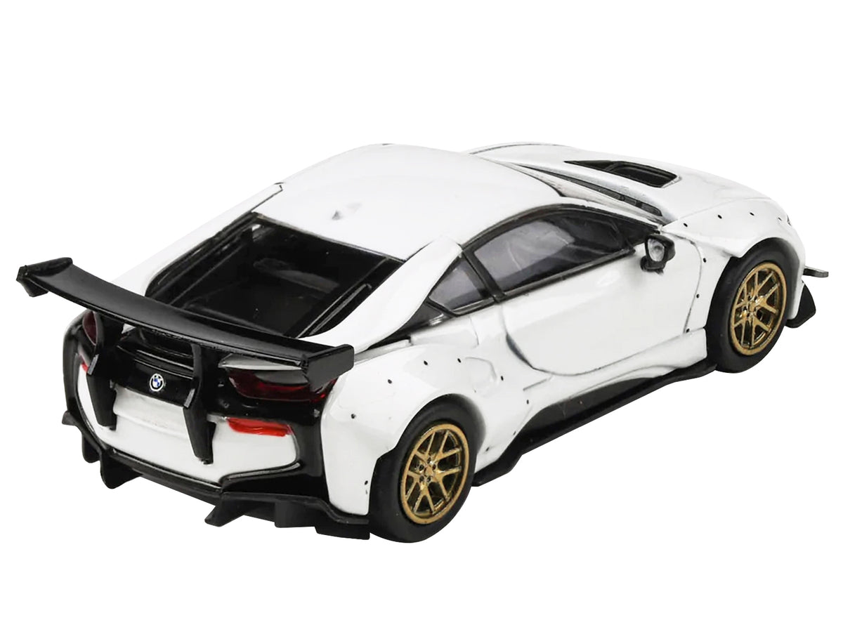 BMW i8 Liberty Walk White with Gold Wheels 1/64 Diecast Model Car