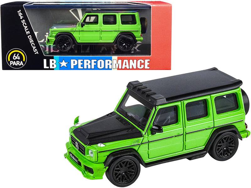 Mercedes-AMG G 63 LBWK Alien Green and Matt Black "LB Performance" 1/64 Diecast Model Car