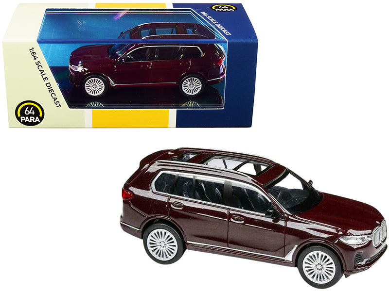 BMW X7 Ametrine Red Metallic 1/64 Diecast Model Car