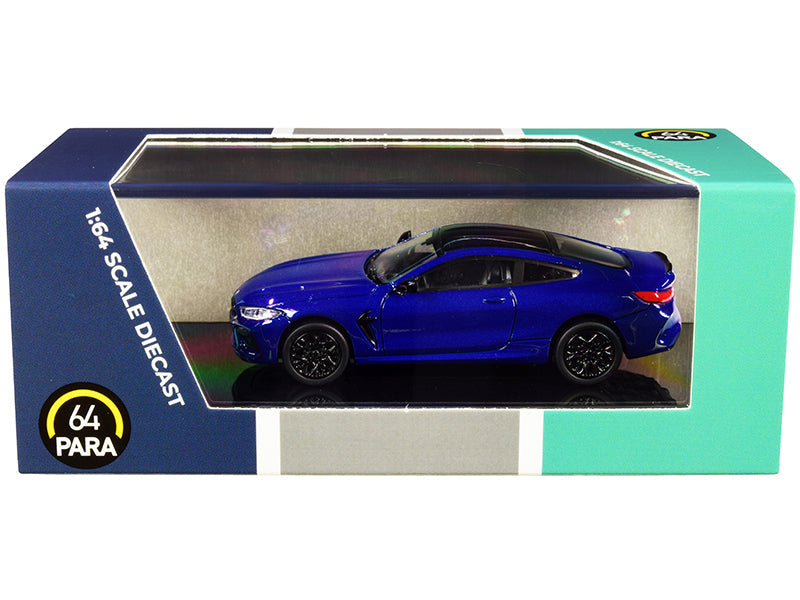 BMW M8 Coupe Marina Bay Blue Metallic with Black Top 1/64 Diecast Model Car