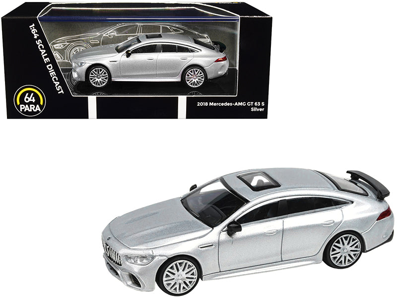 2018 Mercedes-AMG GT 63 S with Sunroof Silver Metallic 1/64 Diecast Model Car