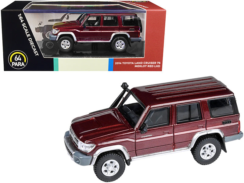 2014 Toyota Land Cruiser 76 Merlot Red Metallic 1/64 Diecast Model Car