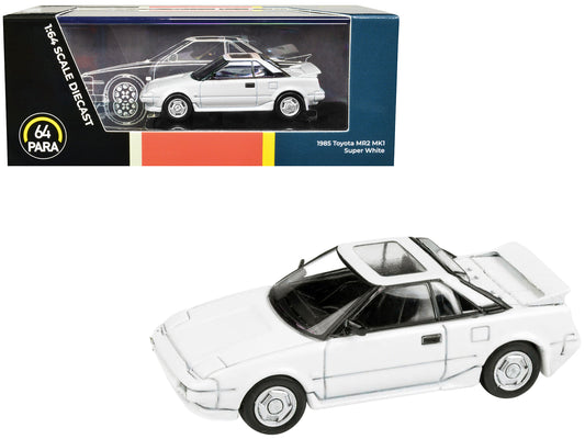 1985 Toyota MR2 MK1 Super White with Sunroof 1/64 Diecast Model Car