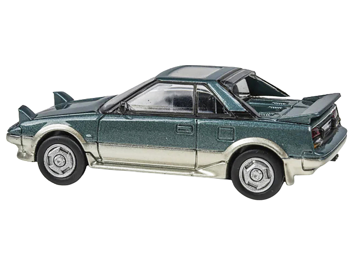 1985 Toyota MR2 MK1 Green Metallic and Gold with Sunroof 1/64 Diecast Model Car