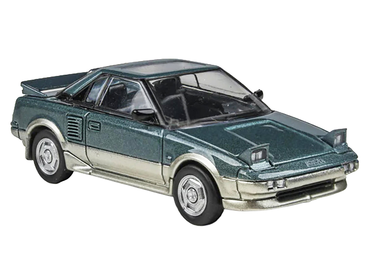 1985 Toyota MR2 MK1 Green Metallic and Gold with Sunroof 1/64 Diecast Model Car