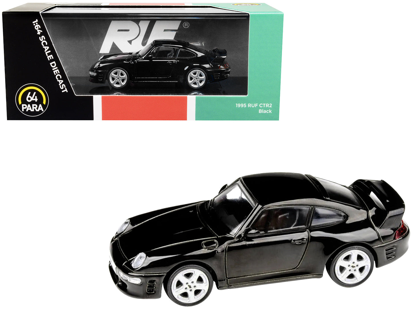 1995 RUF CTR2 Black 1/64 Diecast Model Car