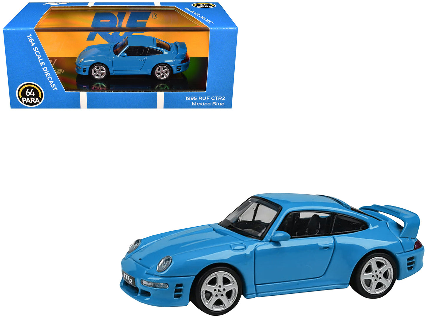 1995 RUF CTR2 Mexico Blue 1/64 Diecast Model Car