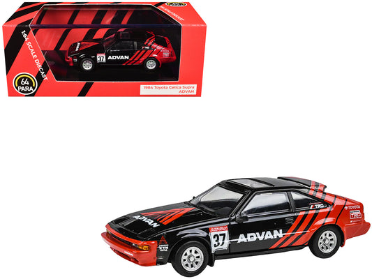 1984 Toyota Celica Supra #37 "ADVAN" Black and Red 1/64 Diecast Model Car